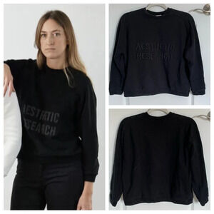 Hadjio Black Aesthetic Research crewneck pullover Sweatshirt 29397